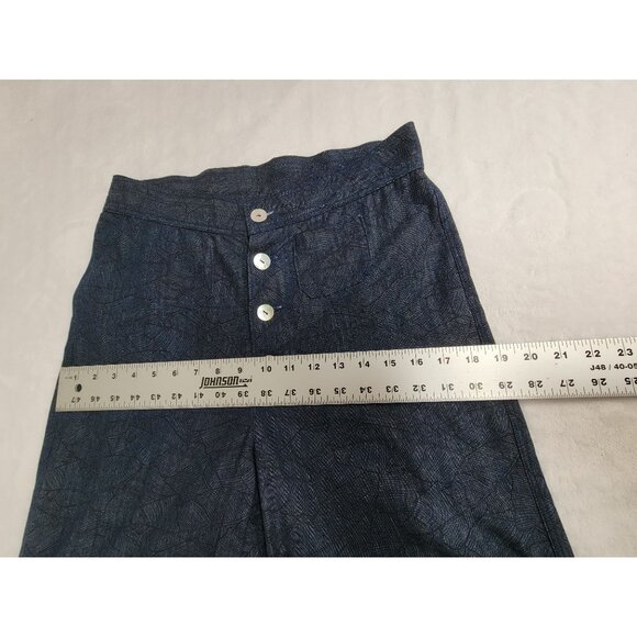 Tancredi & Morgen Womens Patterned Blue Straight Leg Pants Small High Rise Carme - Picture 5 of 8